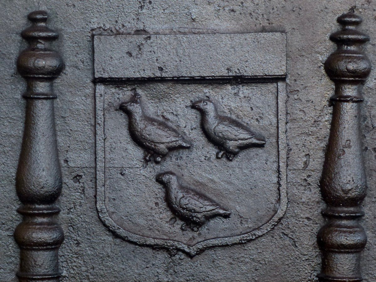 Plaque de cheminée aux armes de Louis Alphonse Frémiot (72x72 cm)-photo-2