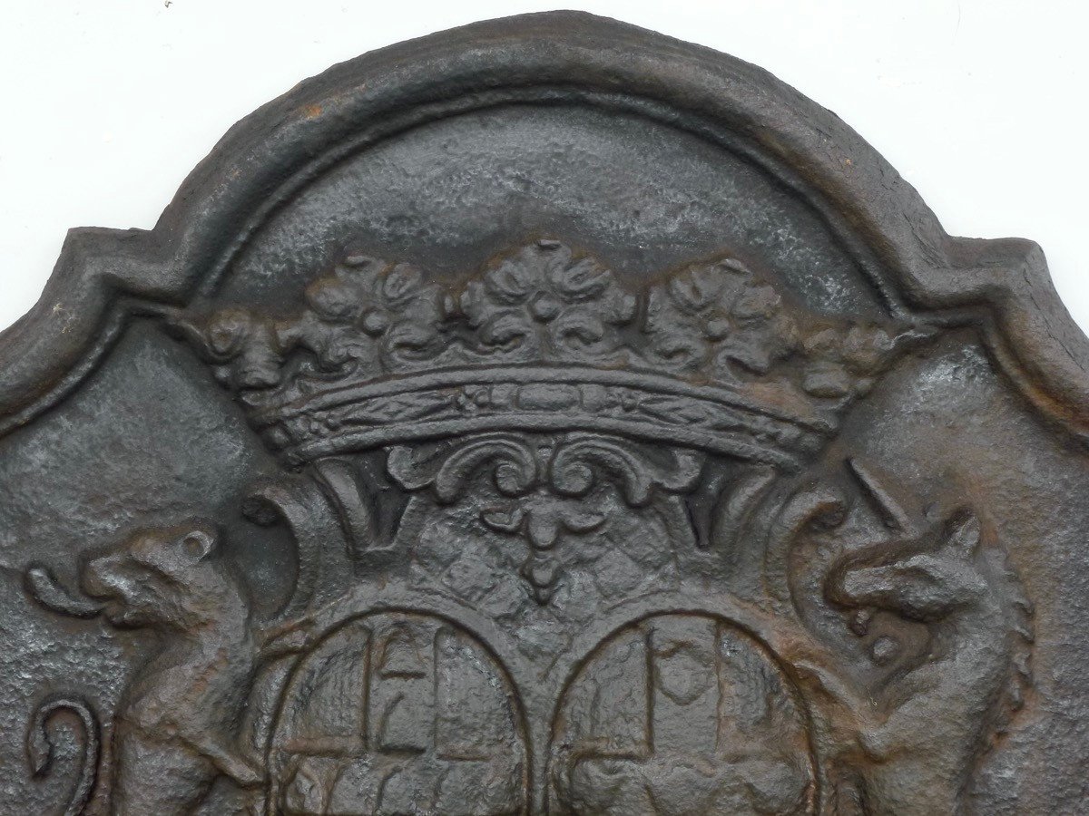 Fireplace Plate With The Arms Of Charles De La Châtre And Elisabeth Louise De Harville (64x64 -photo-3