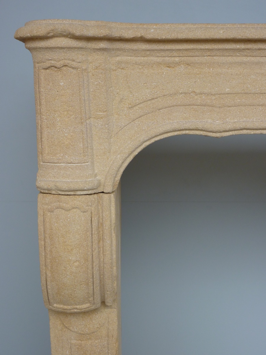 Cheminée En Pierre De Charolles XVIIIe S. Louis XV-photo-3