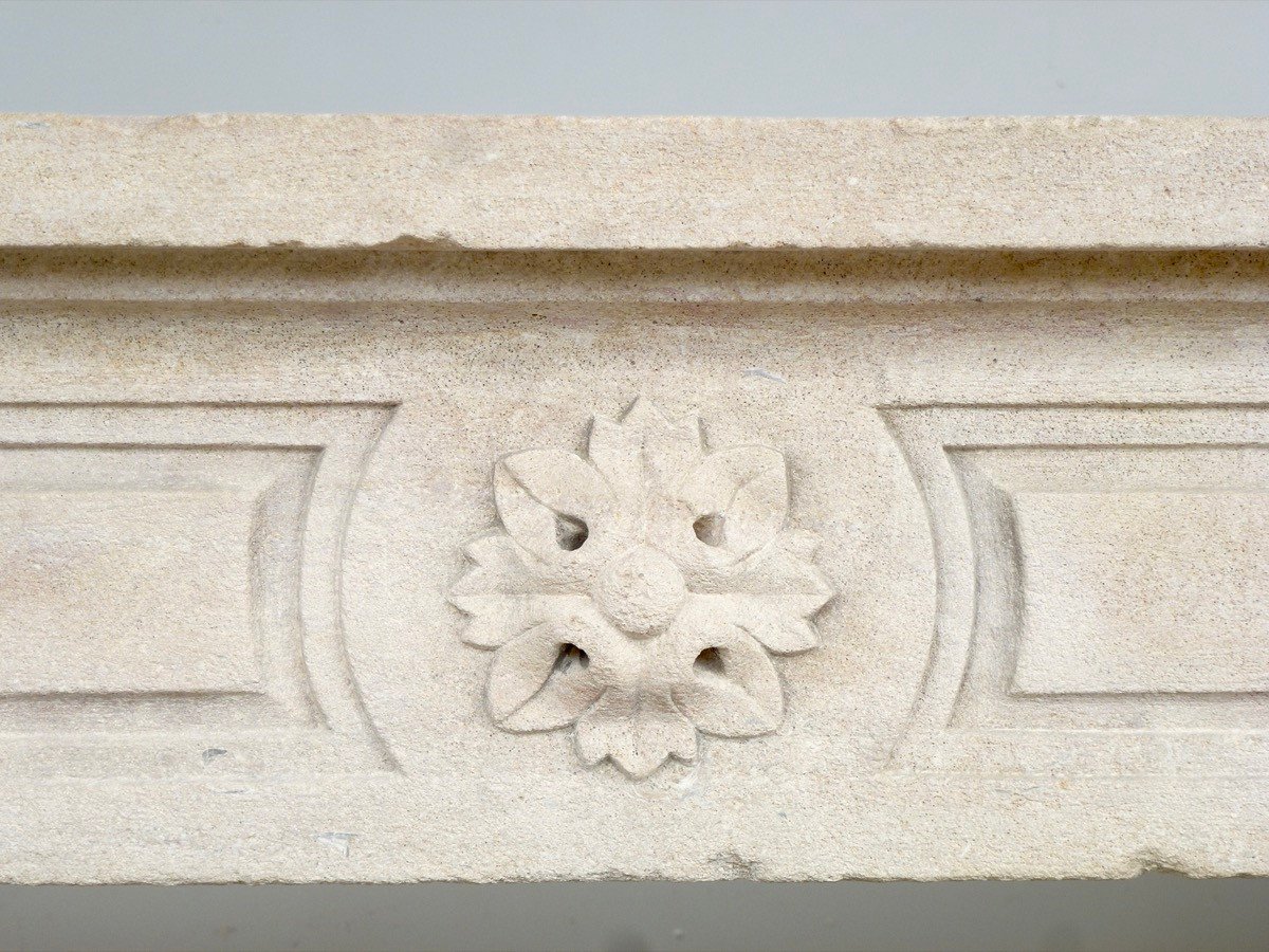 Louis XVI Period Burgundy Stone Fireplace-photo-4