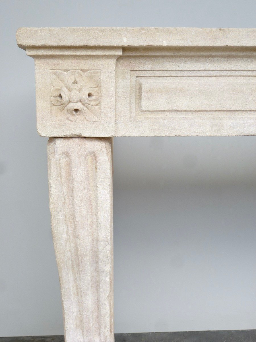 Louis XVI Period Burgundy Stone Fireplace-photo-1