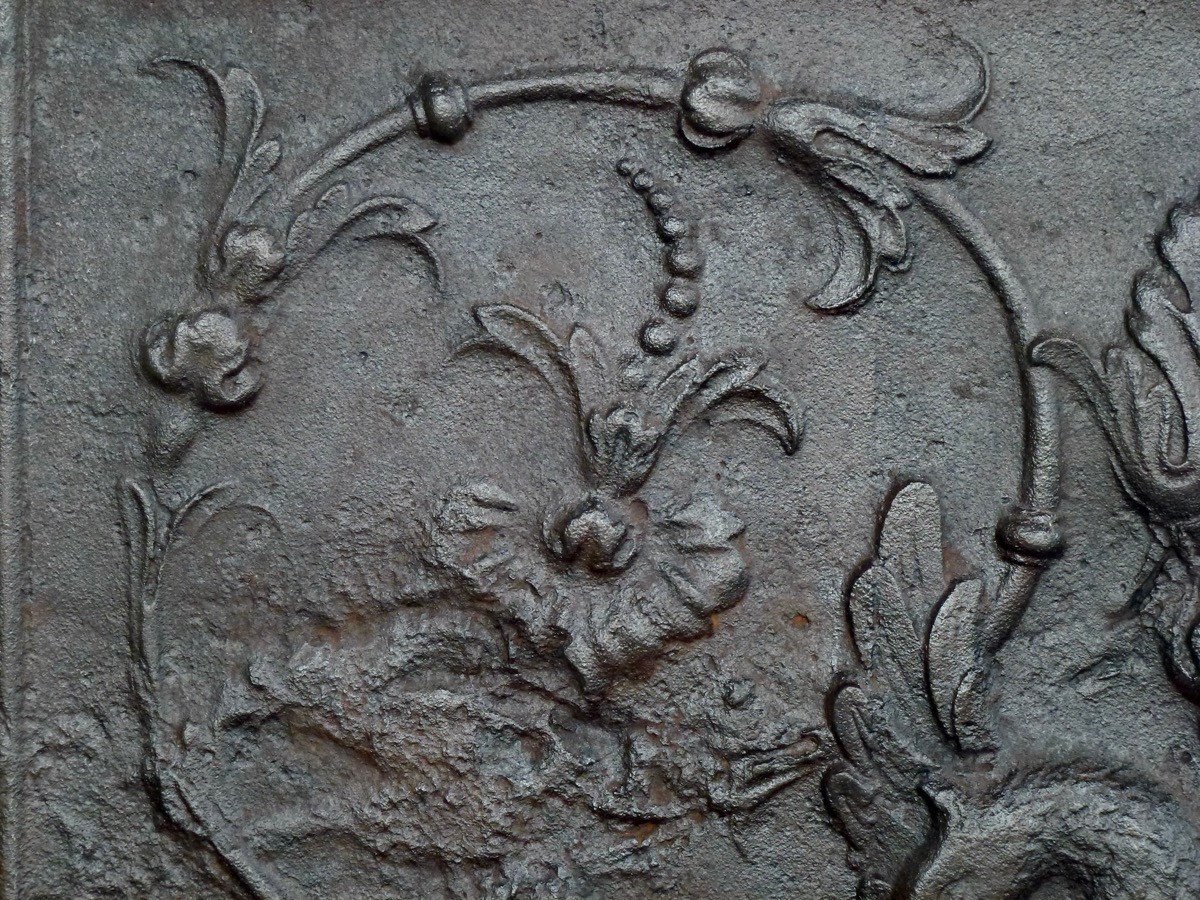 Fireplace Plate With Phoenix Decoration, 17th Century (101x83 Cm)-photo-1