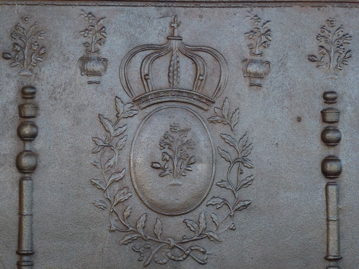 Restoration Period Franche-comté Fireplace Plate (114x97 Cm)-photo-2