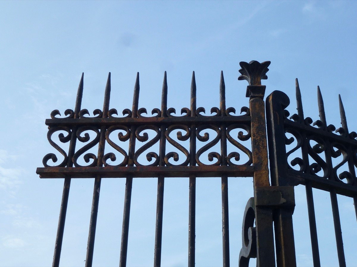  Wrought Iron Gates And Property Gates, Napoleon III - 19th Century. -photo-2