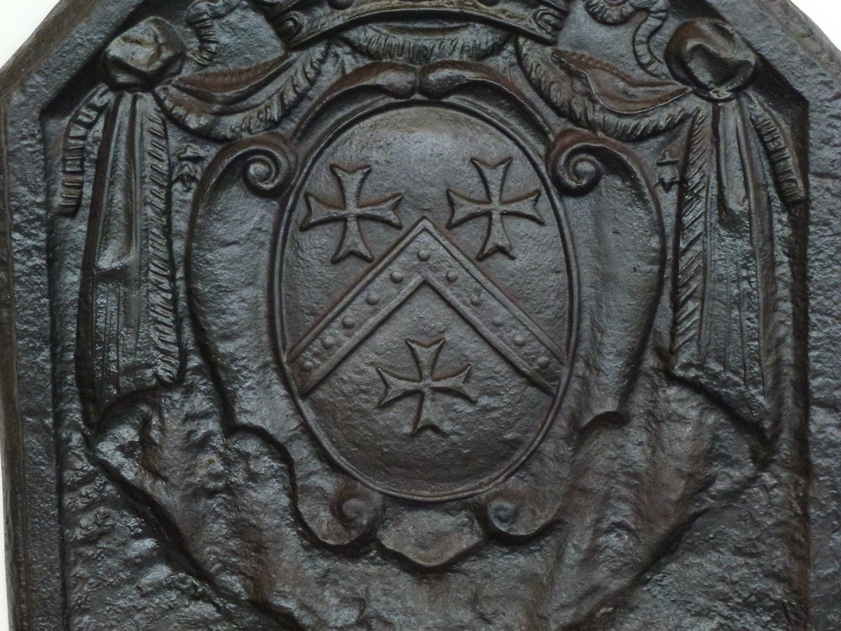 Fireplace Plate With The Coat Of Arms Of Louis Nicolas Neufville De Villeroy -photo-2