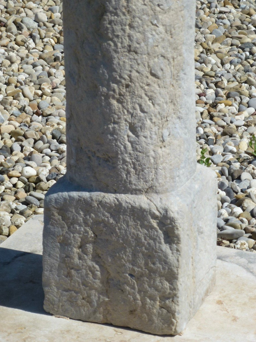 Stone Column From Saint Cyr Au Mont d'Or, Late 16th Or Early 17th Century-photo-2