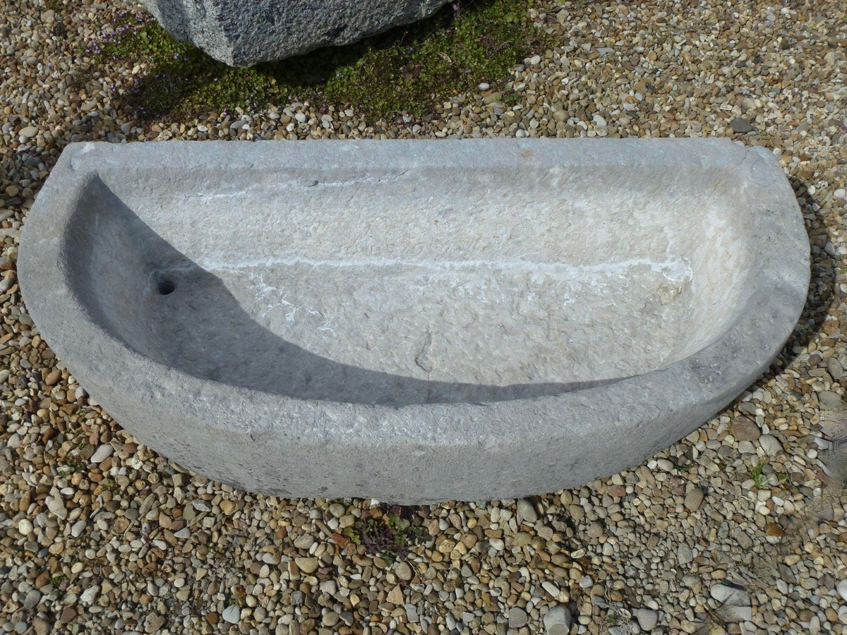 Semi-elliptical Fountain Basin In Hard Stone-photo-3