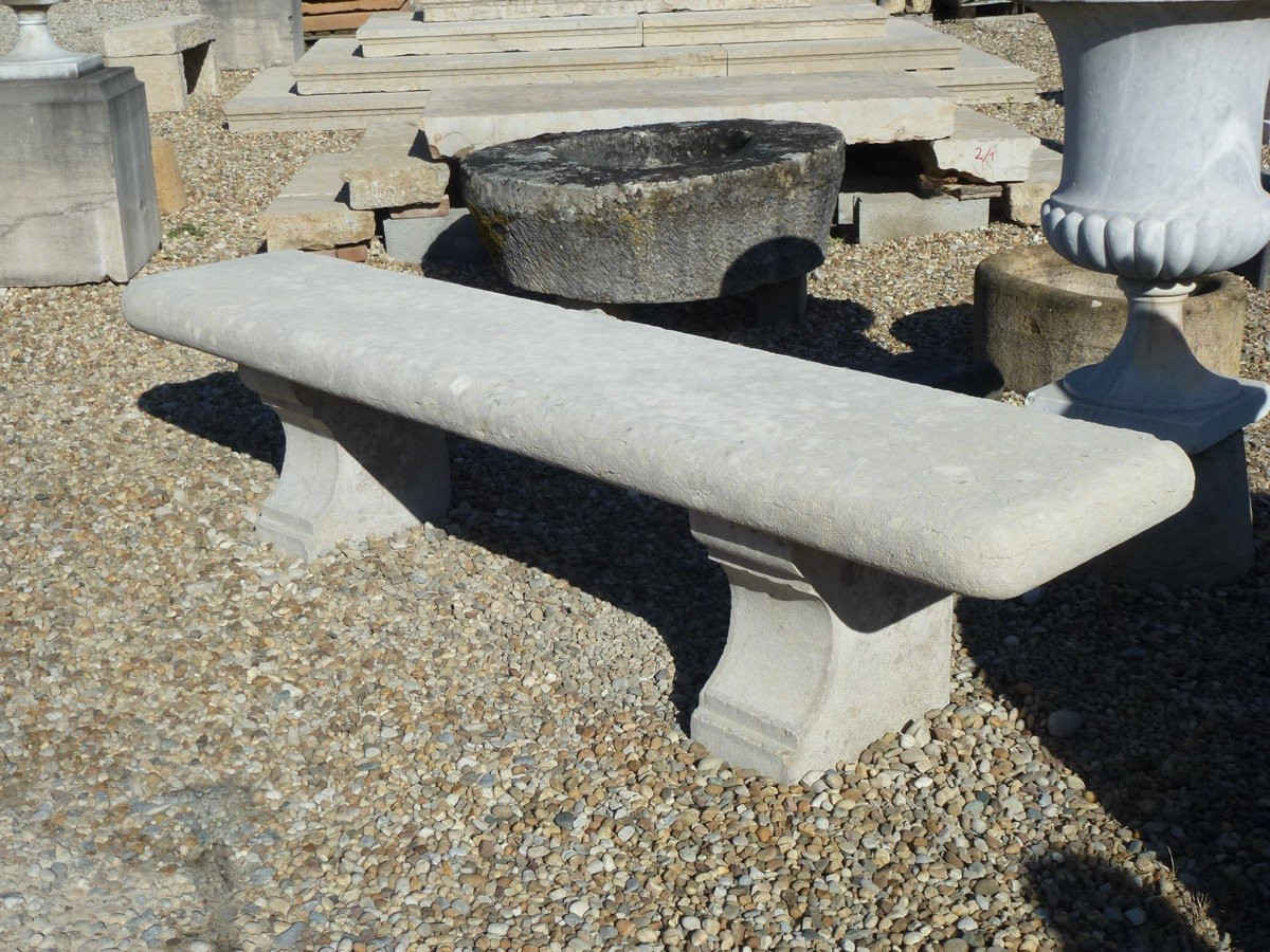 Park Bench In Villebois Hard Stone -photo-3