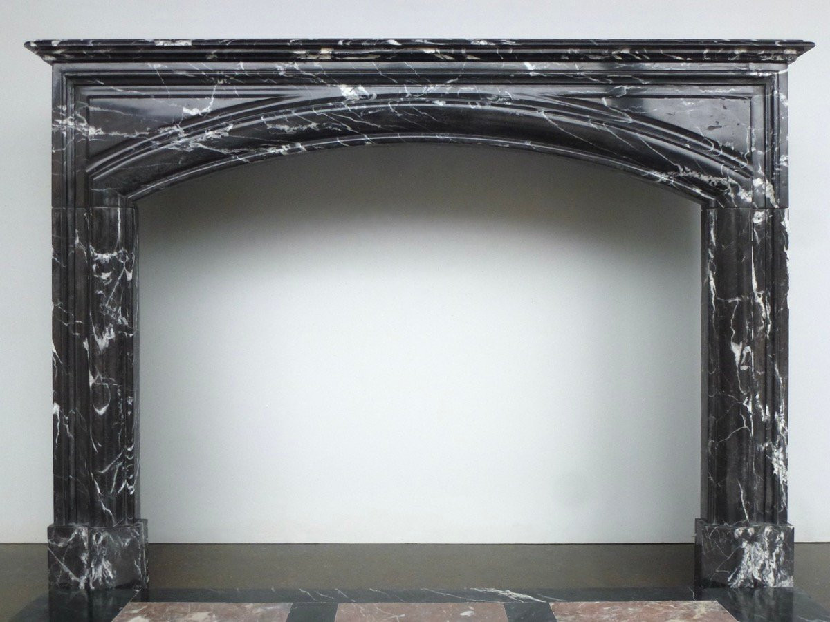 Grand Antique Northern Marble Fireplace-photo-2