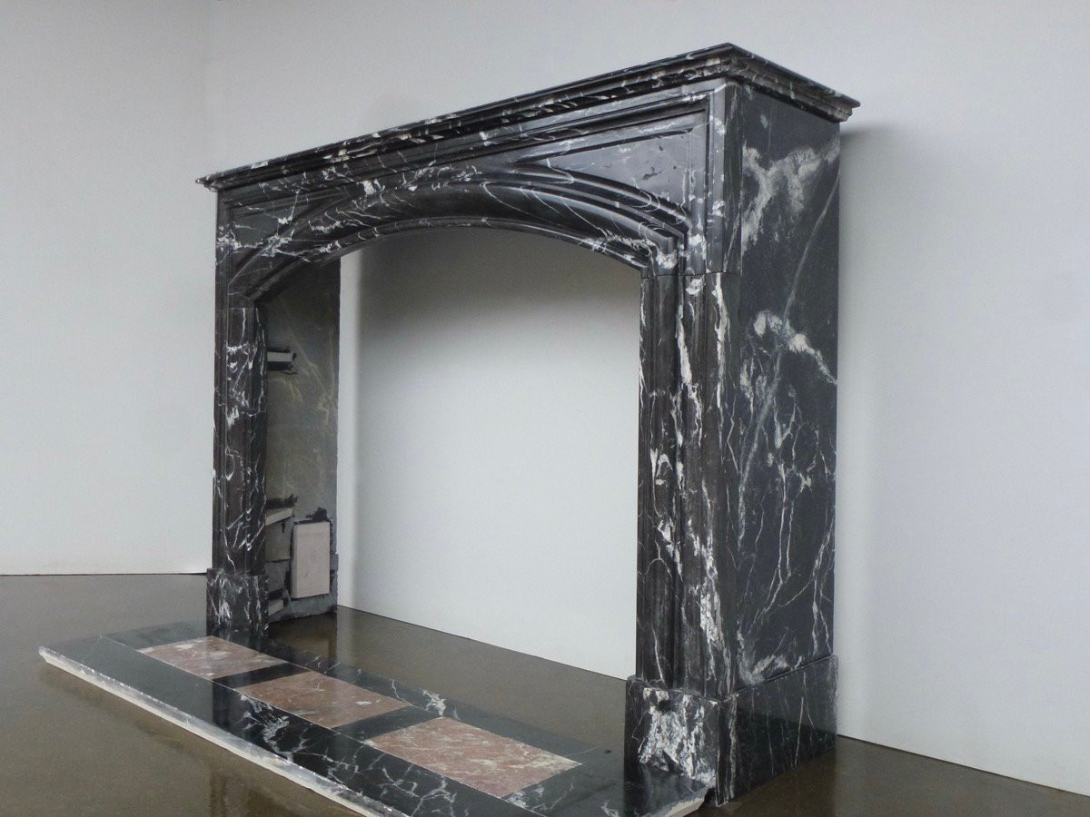 Grand Antique Northern Marble Fireplace-photo-4