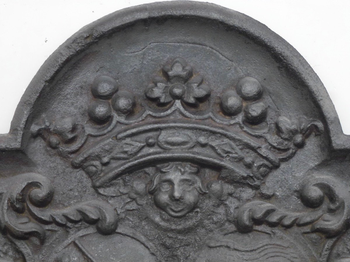Fireplace Plaque Bearing The Combined Coat Of Arms Of Morel De La Motte And Martin De La Balluère 57x69-photo-3