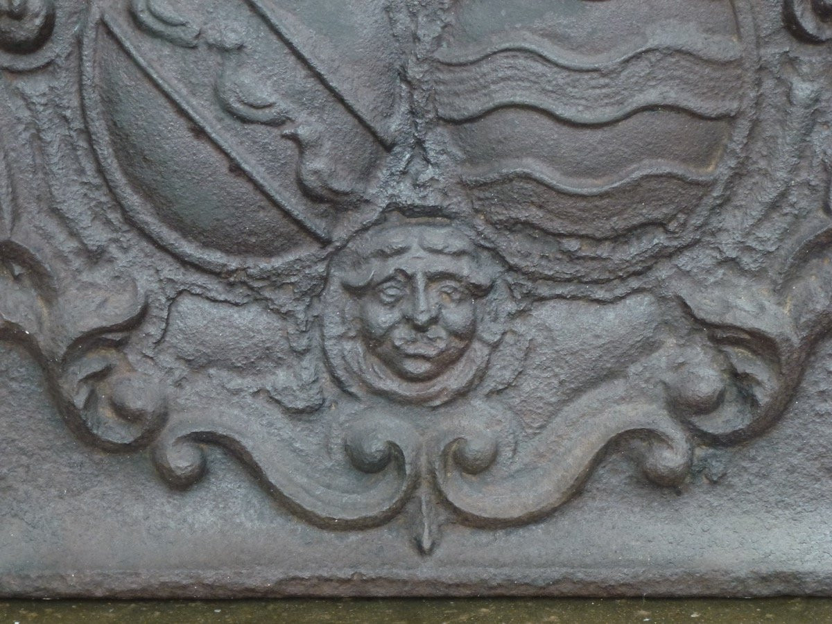 Fireplace Plaque Bearing The Combined Coat Of Arms Of Morel De La Motte And Martin De La Balluère 57x69-photo-4