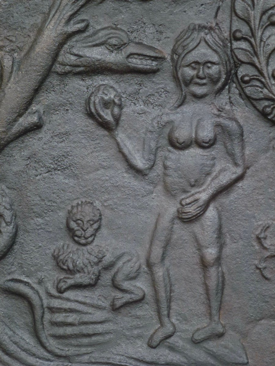 Fireplace Plaque Depicting Adam And Eve Under The Tree Of Knowledge "1604"-photo-4