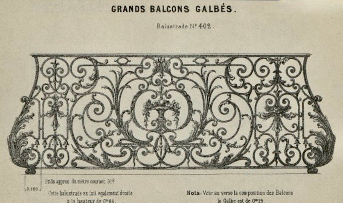 Large Curved Balcony Or Terrace With Cast Iron Railings In The Napoleon III Style-photo-7
