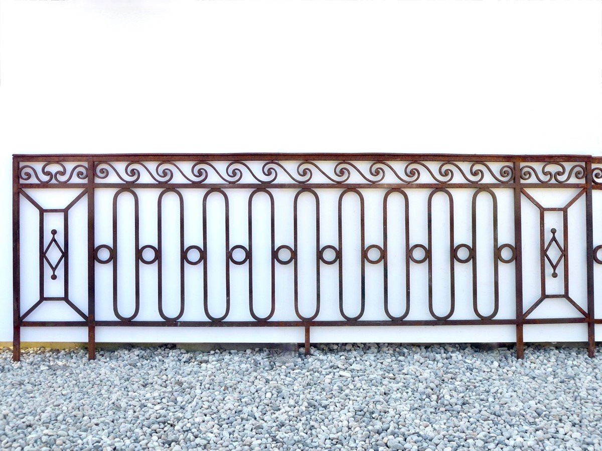 Garde-corps de terrasse en fer forgé d'époque Louis XVI-photo-2