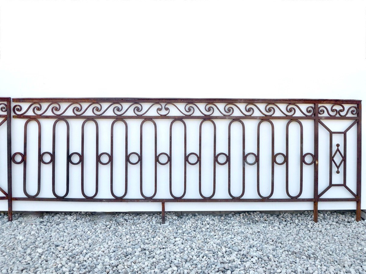 Garde-corps de terrasse en fer forgé d'époque Louis XVI-photo-3