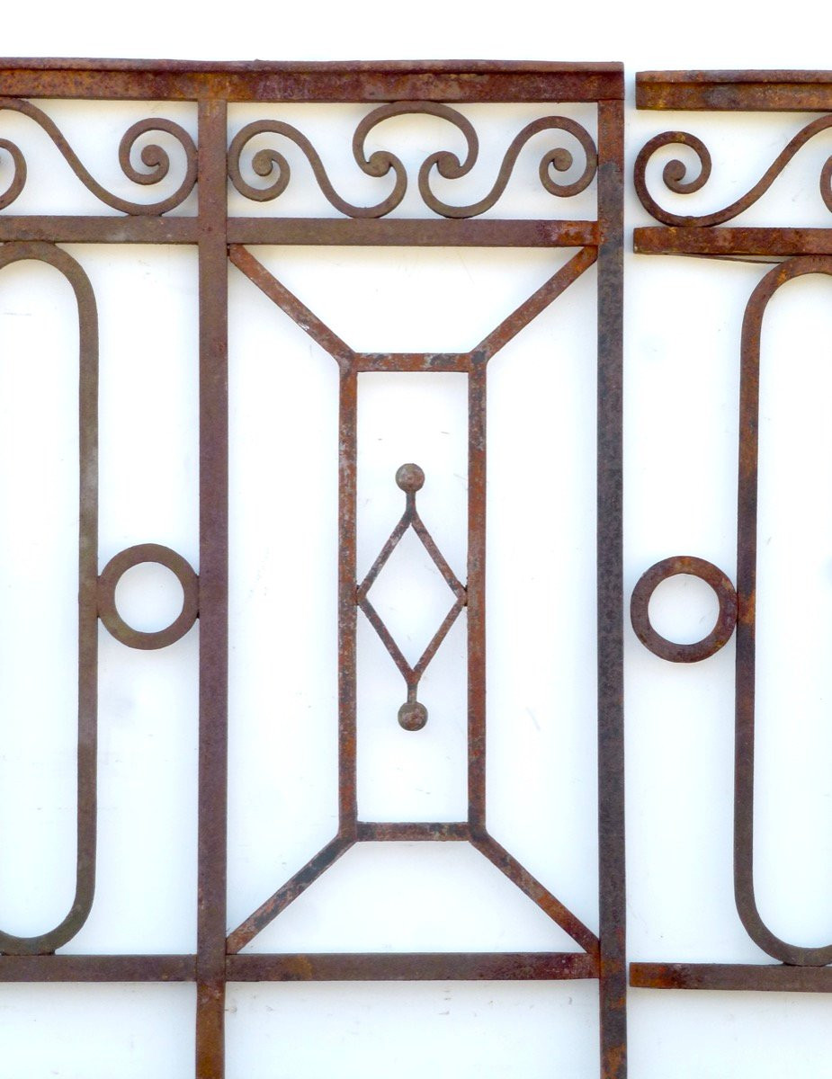 Garde-corps de terrasse en fer forgé d'époque Louis XVI-photo-1