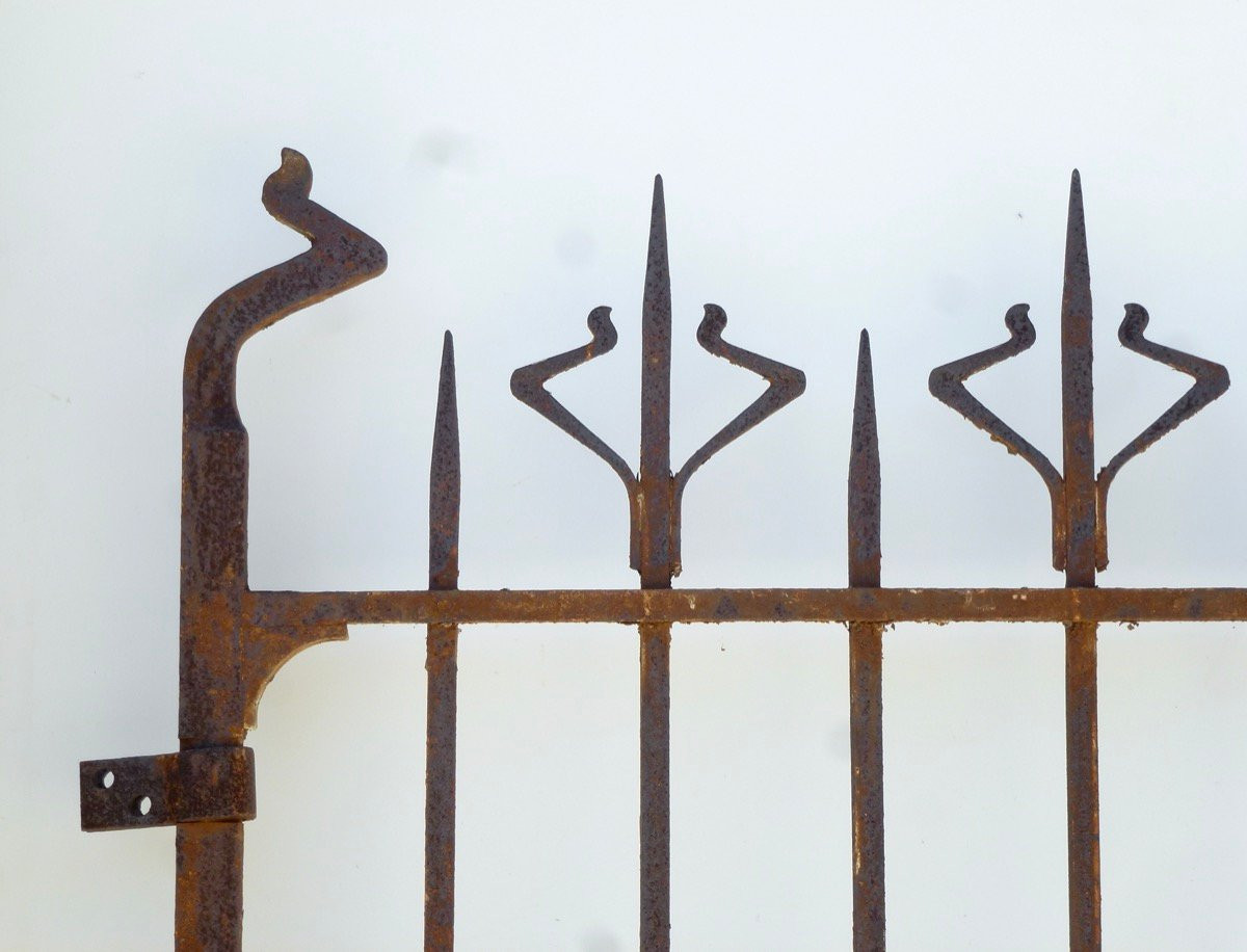 Portail en fer forgé Art Nouveau - XXe S. - Lg 306 cm  H 196 cm -photo-4