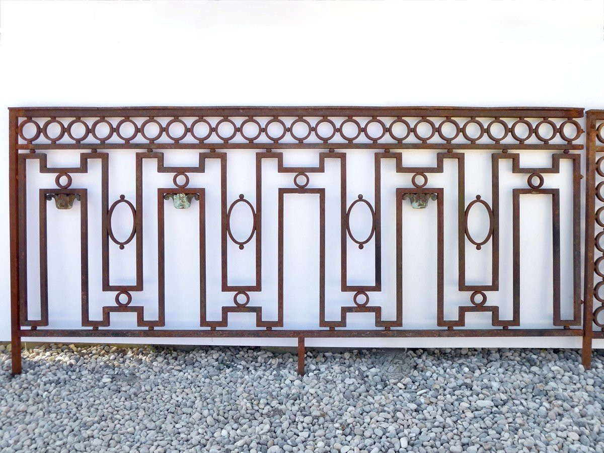 Garde-corps de terrasse en fer forgé et bronze Louis XVI - XIXeme S.-photo-2