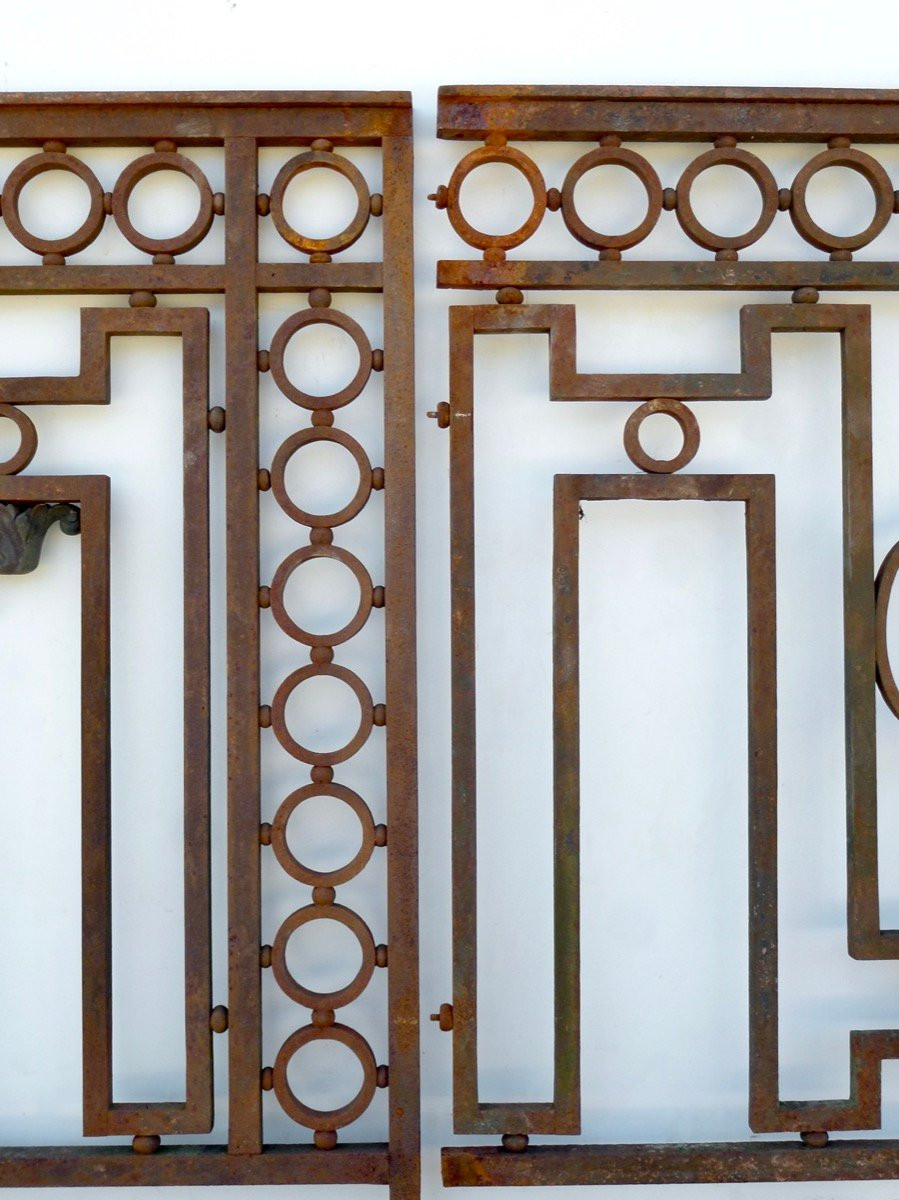 Garde-corps de terrasse en fer forgé et bronze Louis XVI - XIXeme S.-photo-2