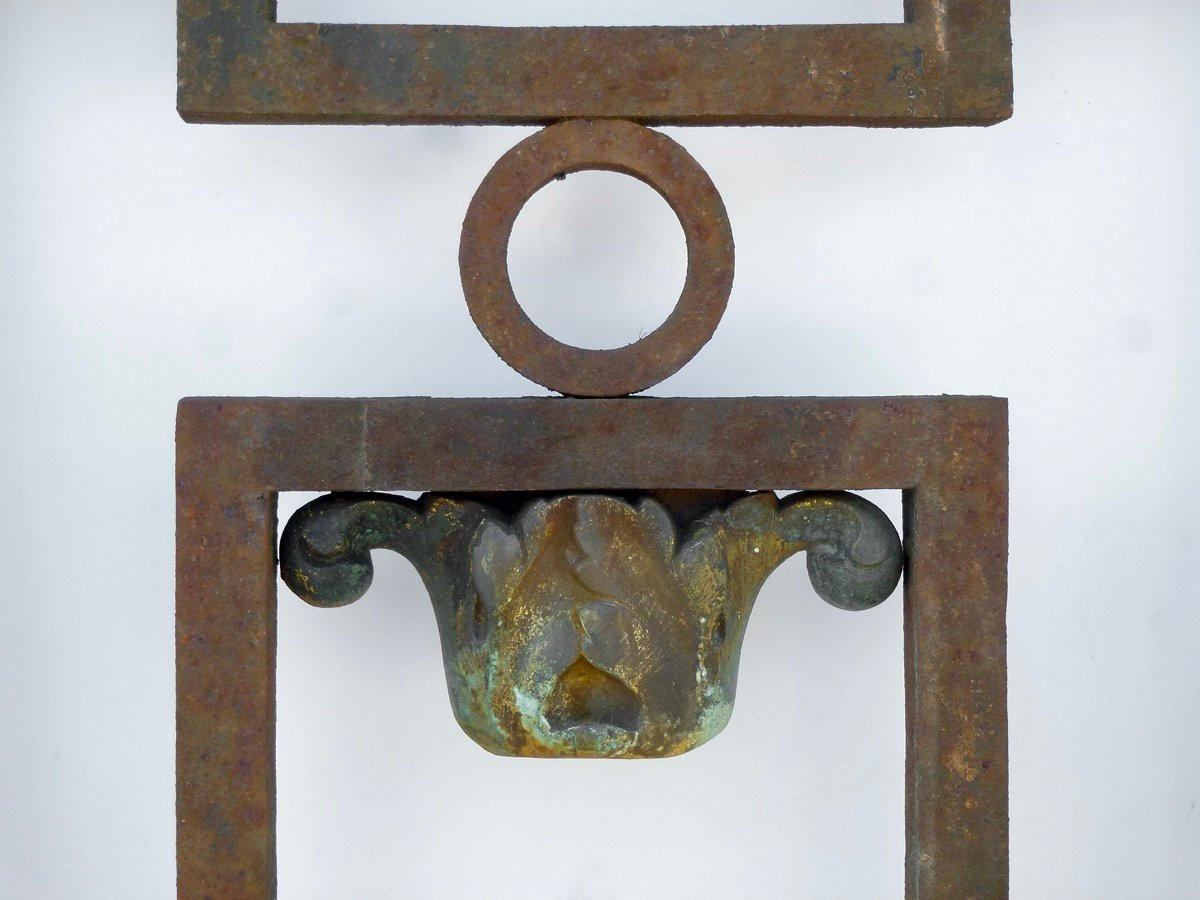Garde-corps de terrasse en fer forgé et bronze Louis XVI - XIXeme S.-photo-4
