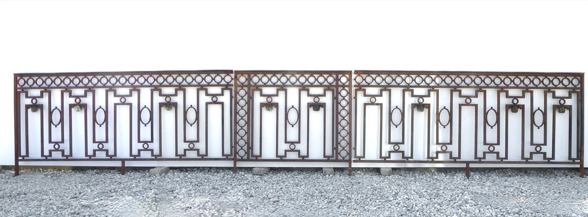 Garde-corps de terrasse en fer forgé et bronze Louis XVI - XIXeme S.