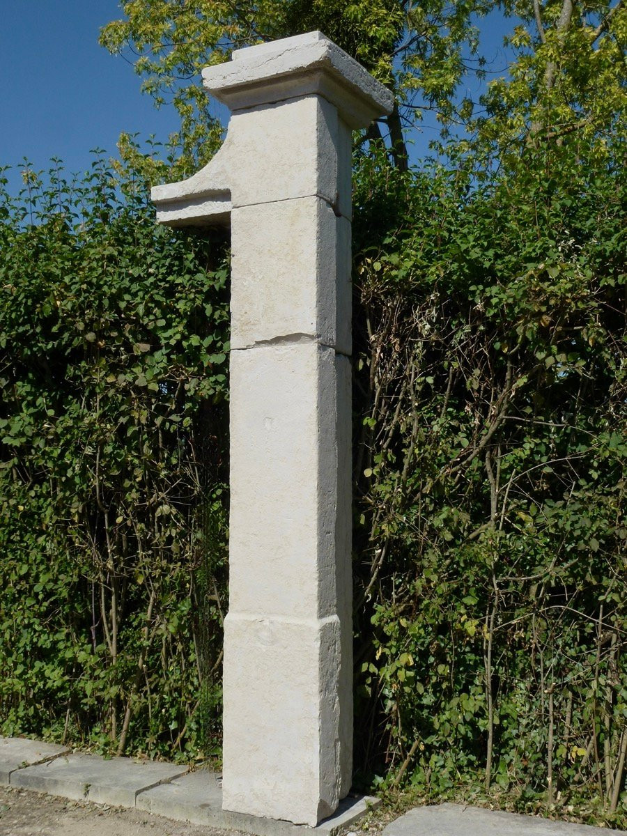 Pair Of Portal Pillars In Hard Stone 19th C.-photo-2