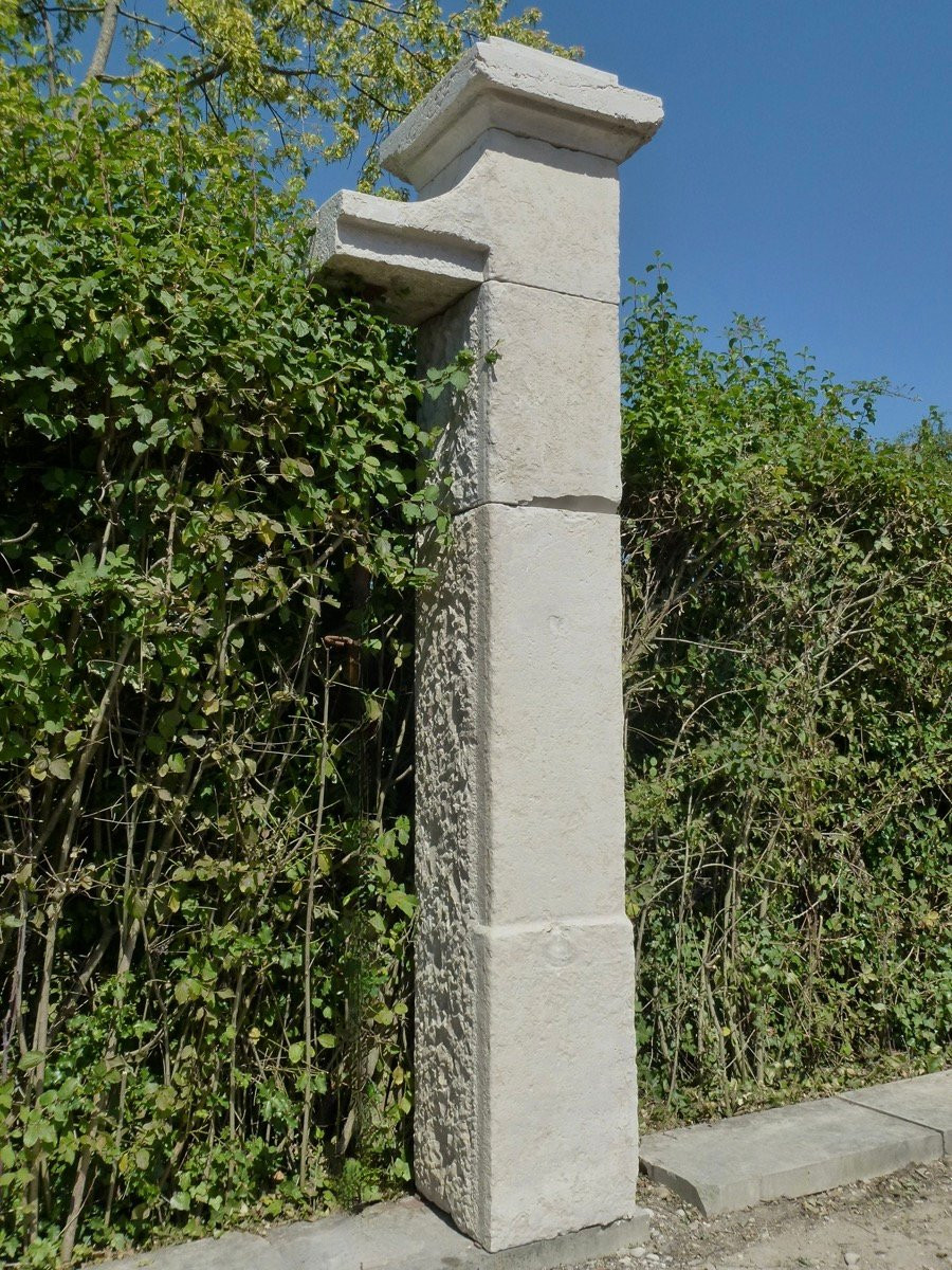 Pair Of Portal Pillars In Hard Stone 19th C.-photo-4