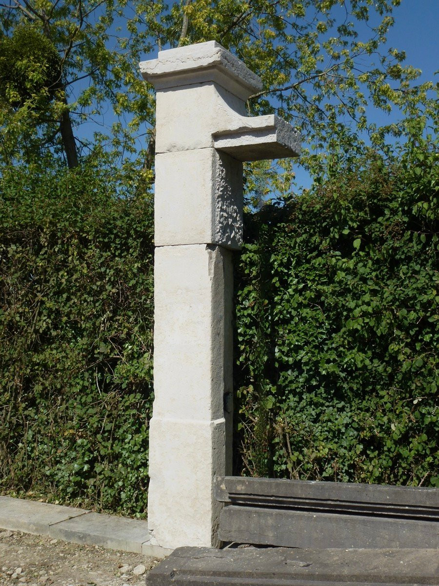 Pair Of Portal Pillars In Hard Stone 19th C.-photo-1