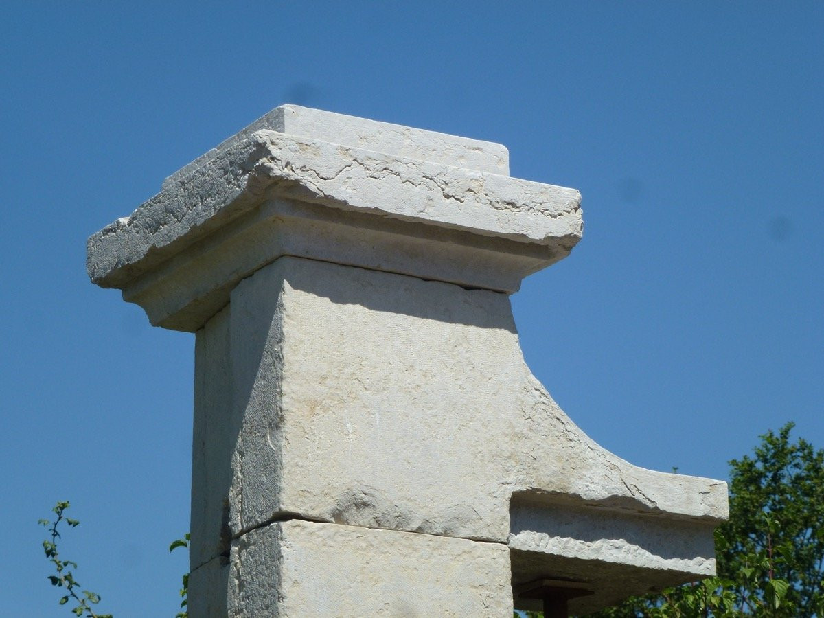 Pair Of Portal Pillars In Hard Stone 19th C.-photo-3