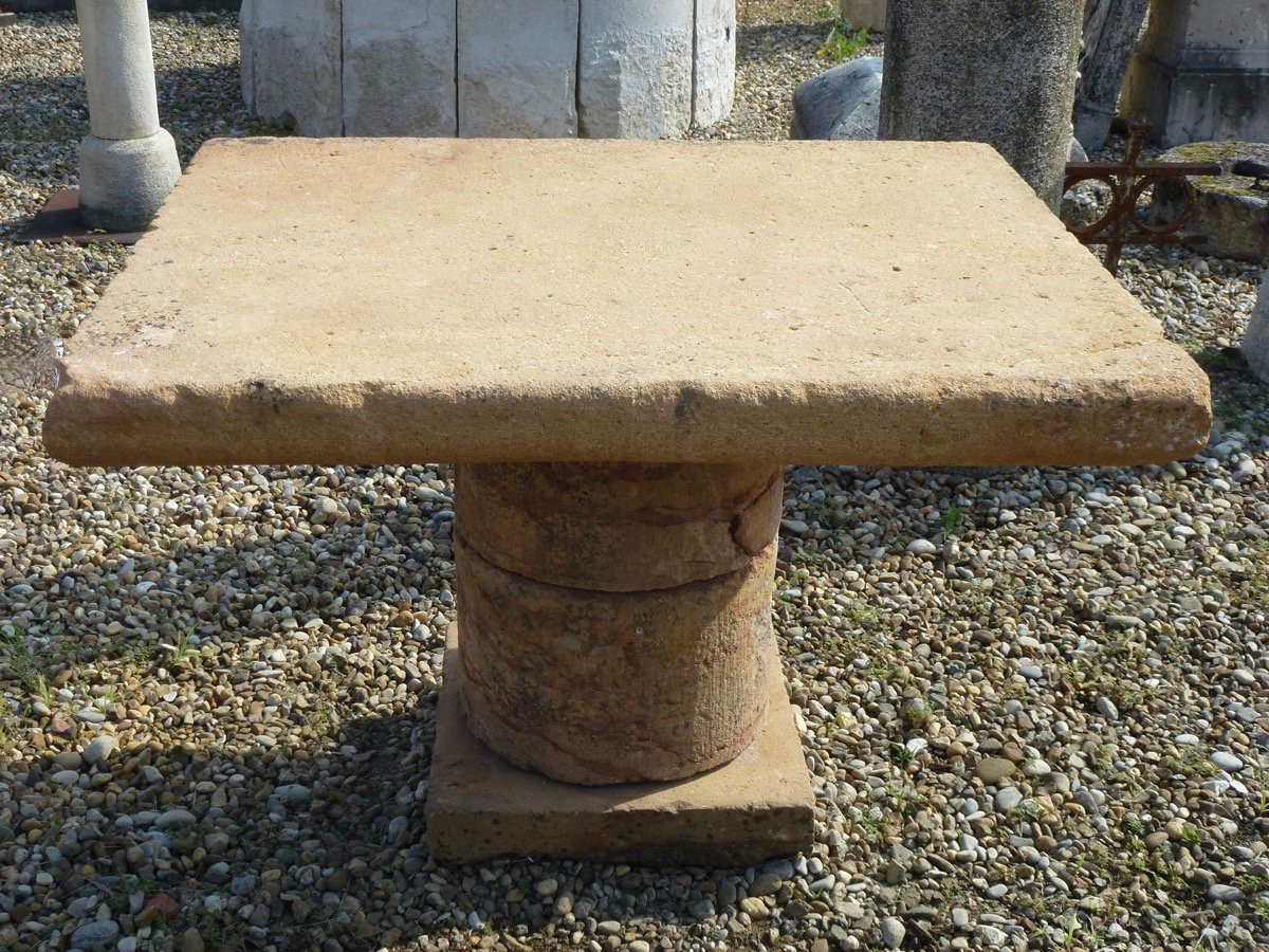 Table de jardin en pierre beaujolaise-photo-3
