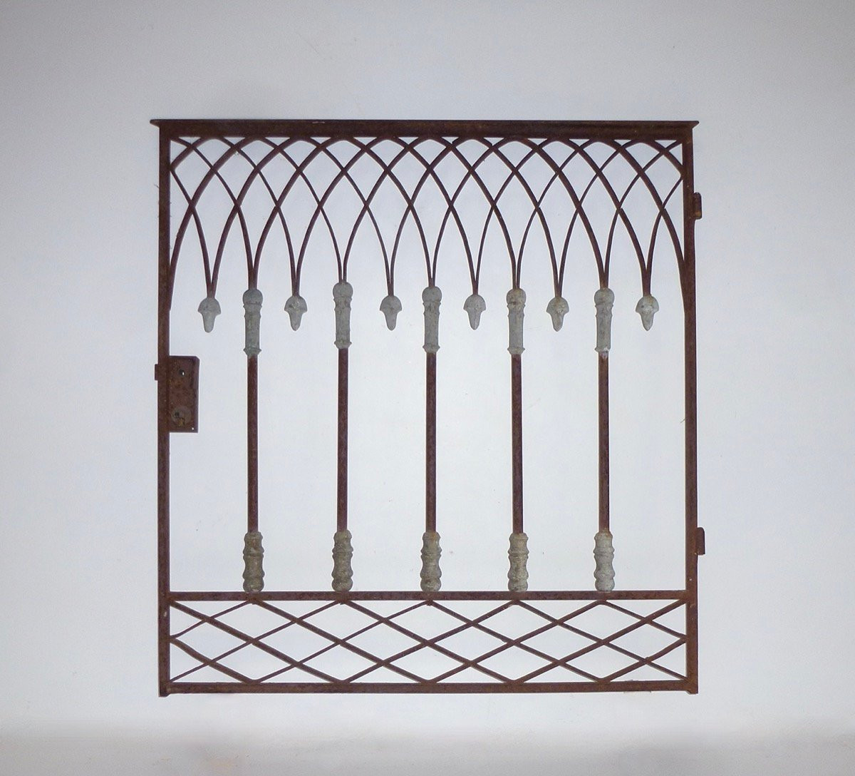 Gothic-style Wrought-iron Balustrade - Lg = 625 Cm H = 93 Cm - 19th C.-photo-4