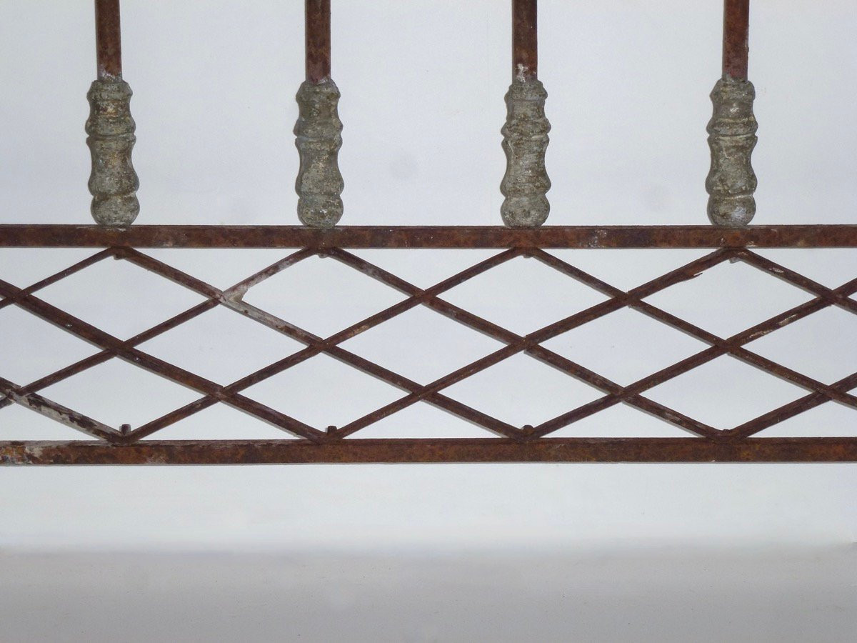 Gothic-style Wrought-iron Balustrade - Lg = 625 Cm H = 93 Cm - 19th C.-photo-2