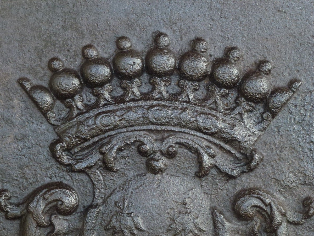 Fireback With The Grassin Family Coat Of Arms 18th Century ( 70x80 Cm)-photo-3