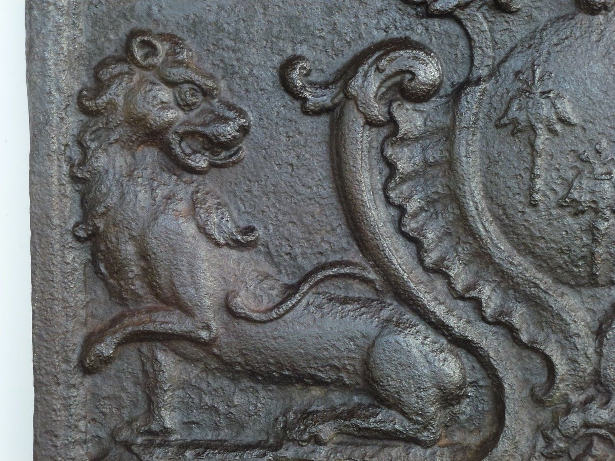 Fireback With The Grassin Family Coat Of Arms 18th Century ( 70x80 Cm)-photo-4