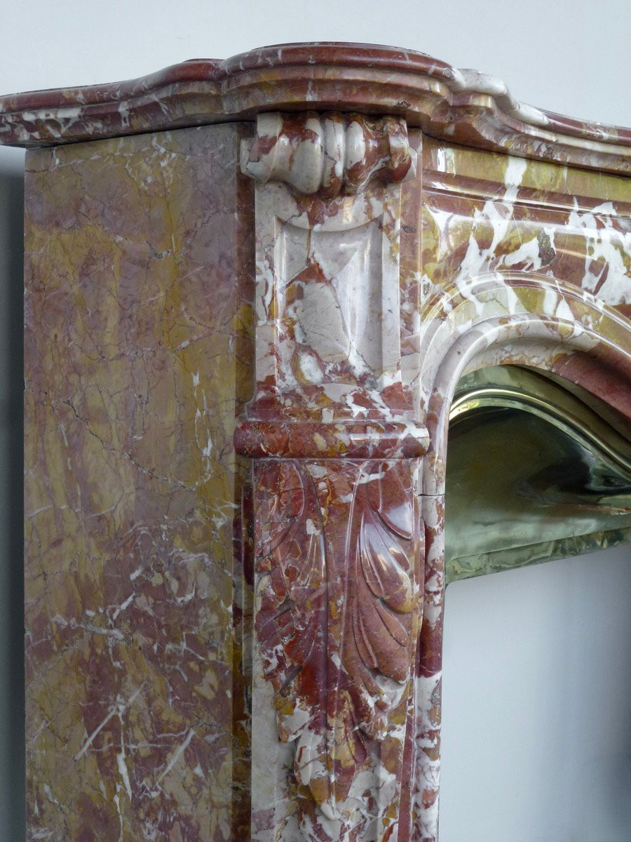 Red Jaspé Marble Mantel From Cazedarnes Louis XV 19th C.-photo-1