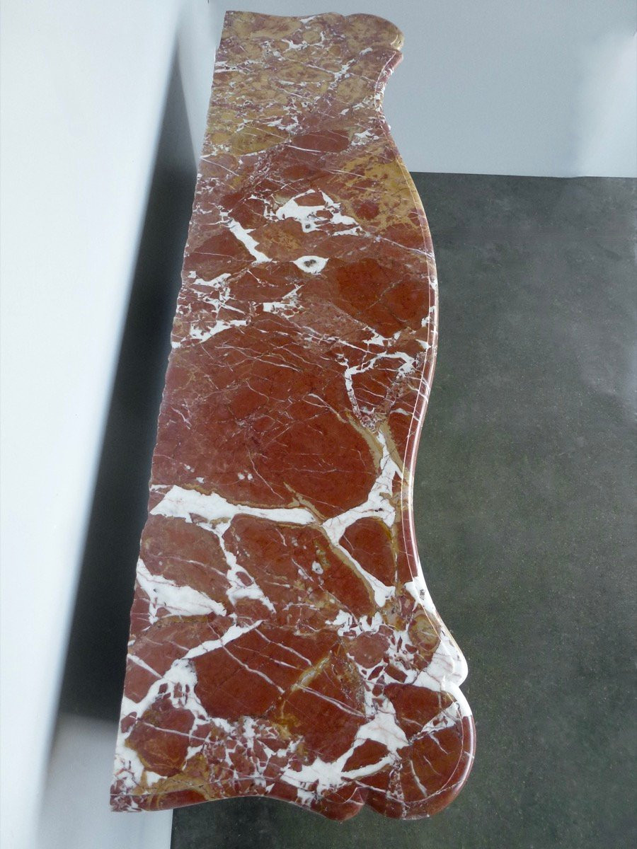 Red Jaspé Marble Mantel From Cazedarnes Louis XV 19th C.-photo-3