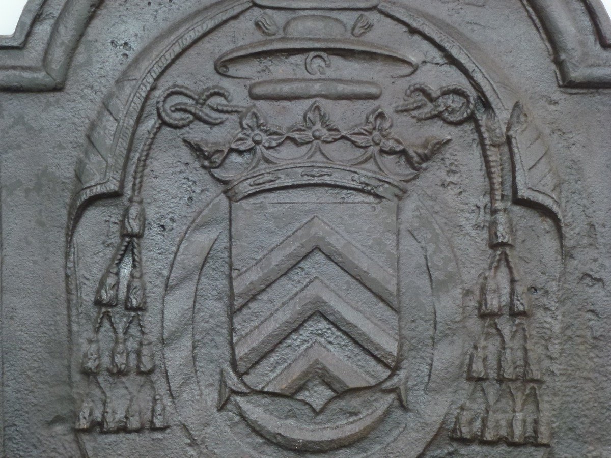 Plaque de cheminée aux armes d'Armand Jean du Plesis,  cardinal-duc de Richelieu (84x94 cm)-photo-2