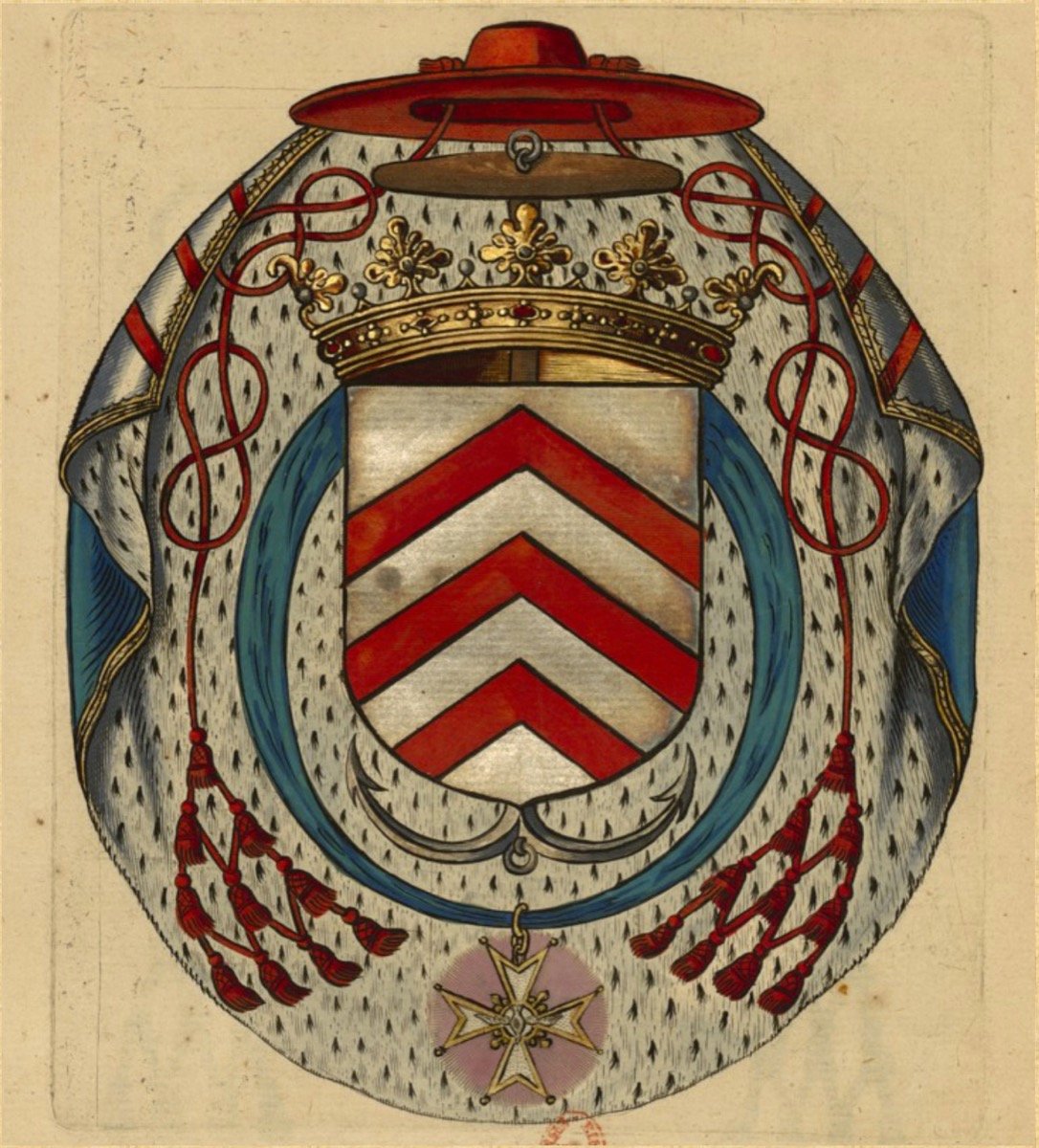 Plaque de cheminée aux armes d'Armand Jean du Plesis,  cardinal-duc de Richelieu (84x94 cm)-photo-4