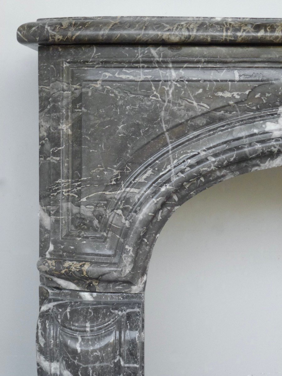 Sainte Anne Gray Marble Fireplace From The Pompadour Period-photo-1