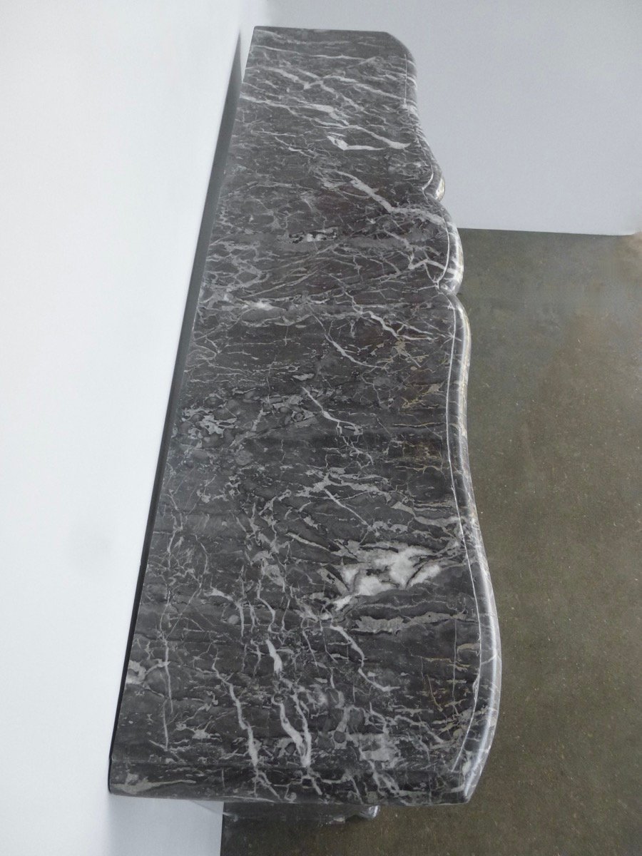 Sainte Anne Gray Marble Fireplace From The Pompadour Period-photo-3