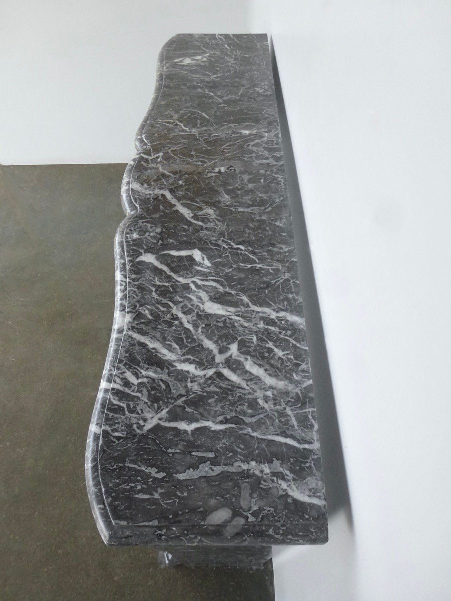 Sainte Anne Gray Marble Fireplace From The Pompadour Period-photo-4