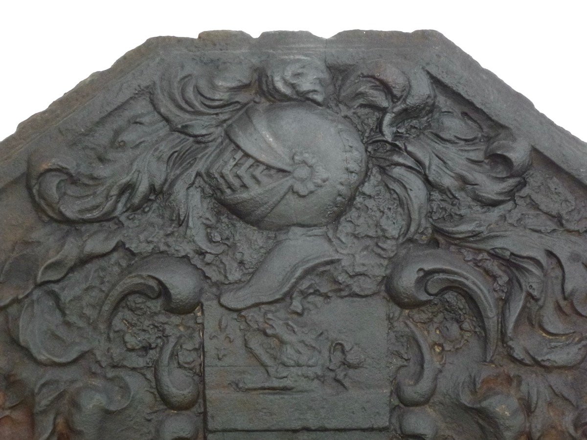 Fireplace Plaque Bearing The Van Der Reest Family Coat Of Arms (81x73 Cm)-photo-3