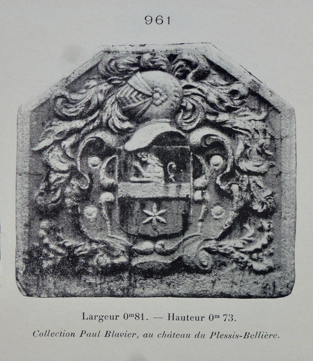 Fireplace Plaque Bearing The Van Der Reest Family Coat Of Arms (81x73 Cm)-photo-4