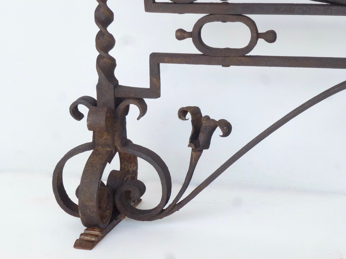 19th-century Wrought-iron Portable Screen-photo-1