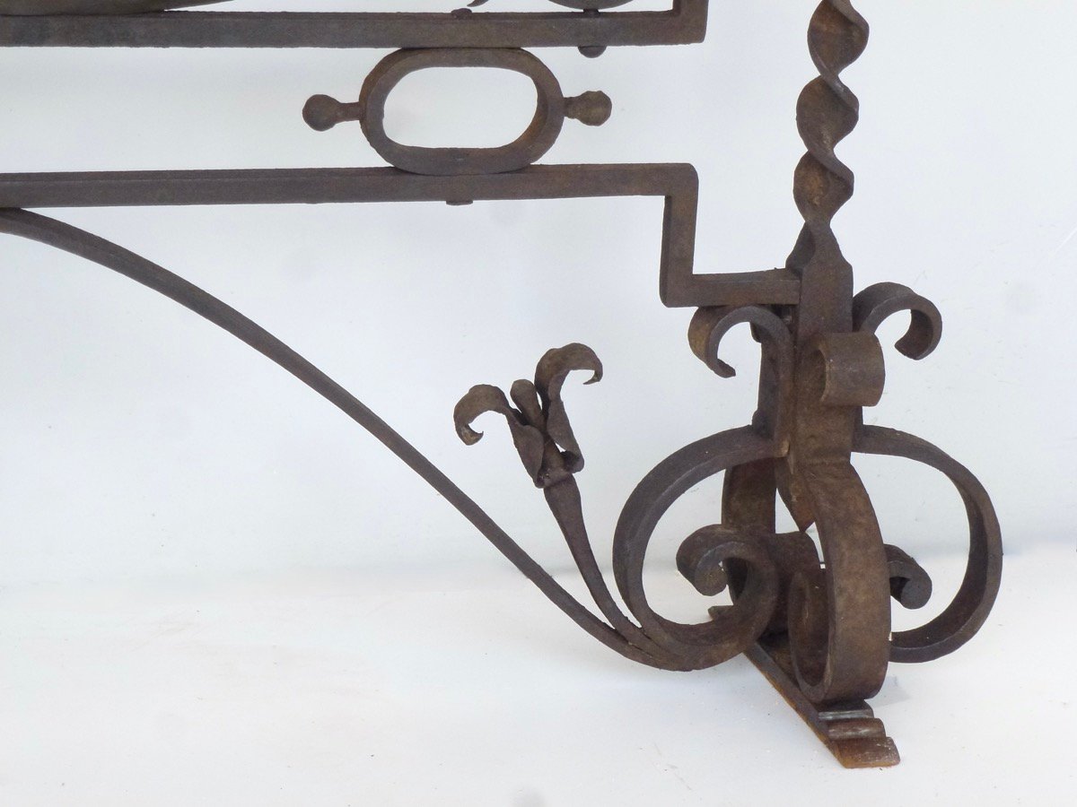 19th-century Wrought-iron Portable Screen-photo-2