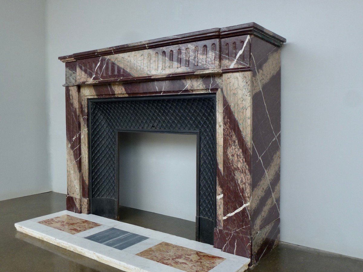 Cheminée en marbre Campan rubané de style Louis XVI-photo-3