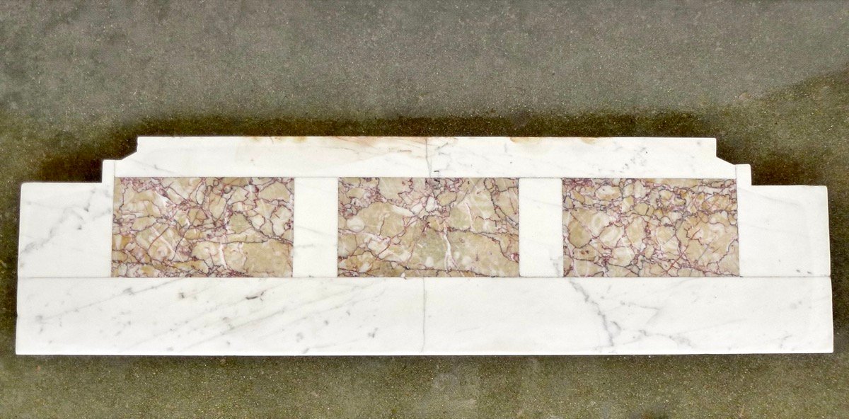 Louis XVI-style Fireplace Made Of Calacatta White Marble-photo-6