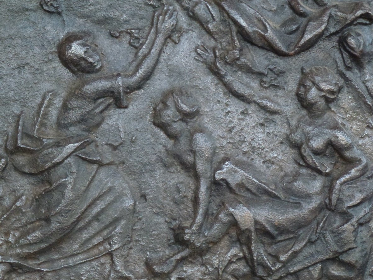 Fireplace Plaque Depicting Arethusa Being Pursued By The River Alpheus (99 Cm X 79 Cm)-photo-4