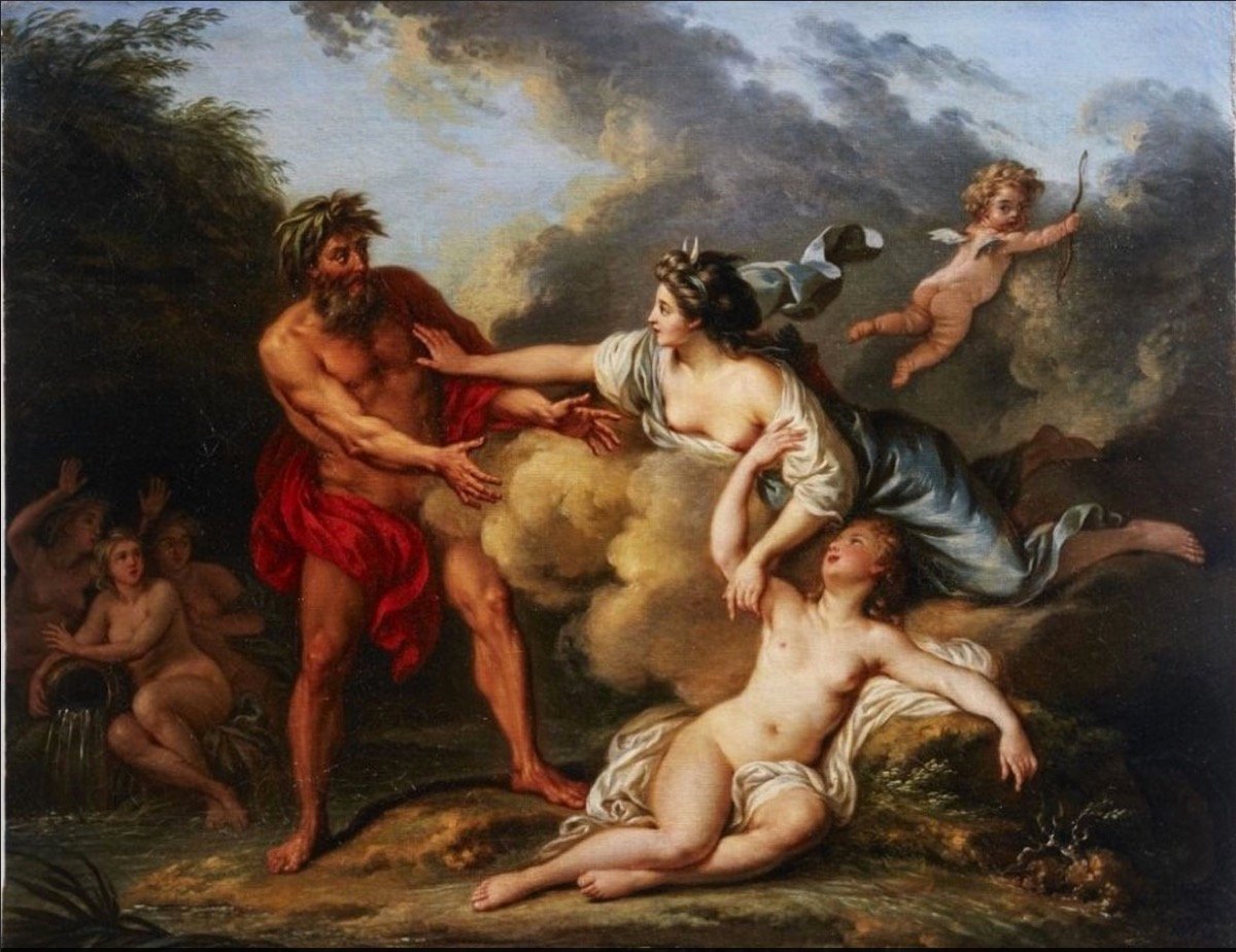 Fireplace Plaque Depicting Arethusa Being Pursued By The River Alpheus (99 Cm X 79 Cm)-photo-3